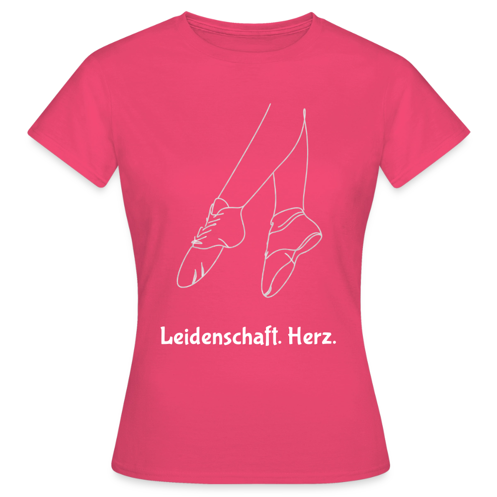 Gardetanz T-Shirt Damen – Tanzschuhe Line Art "Leidenschaft. Herz." - azalea