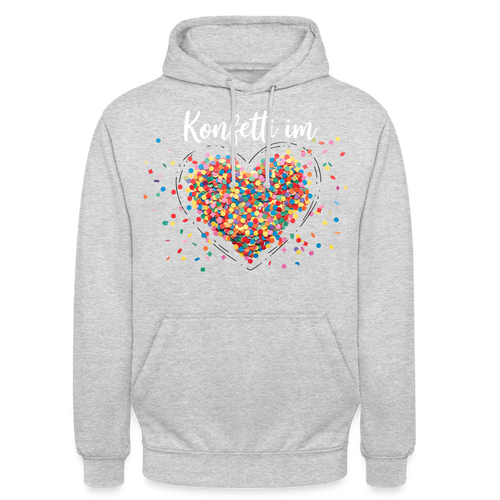 Unisex Hoodie - Konfetti im Herzen - light heather grey