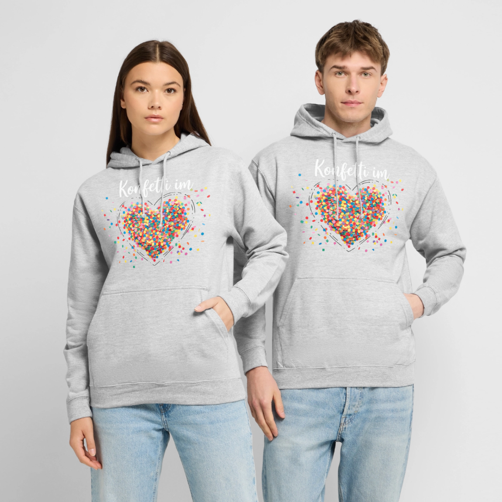 Unisex Hoodie - Konfetti im Herzen - light heather grey