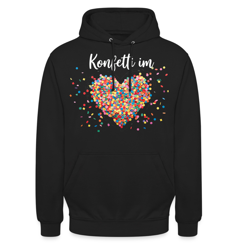 Unisex Hoodie - Konfetti im Herzen - black