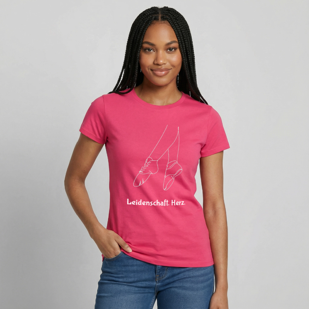 Gardetanz T-Shirt Damen – Tanzschuhe Line Art "Leidenschaft. Herz." - azalea