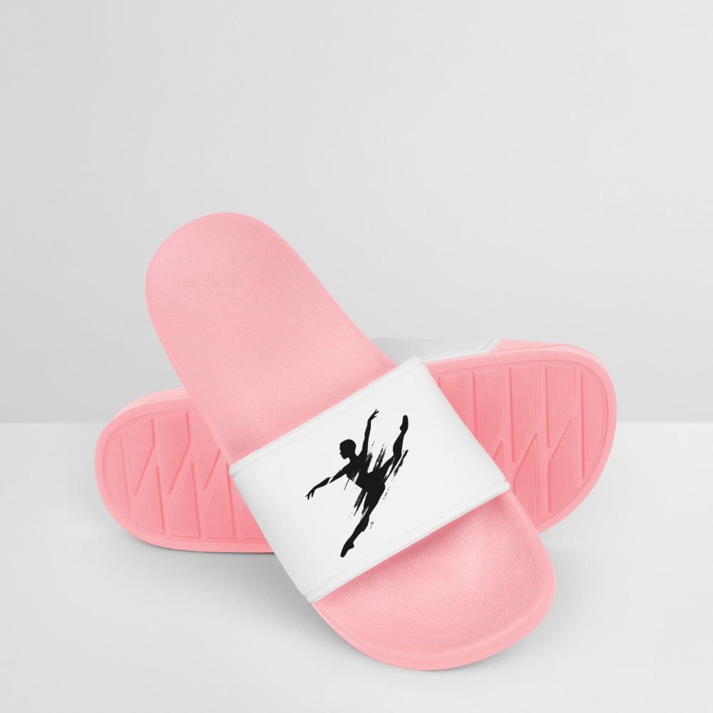 Slider Sandalen – Blau/Weiß - light pink