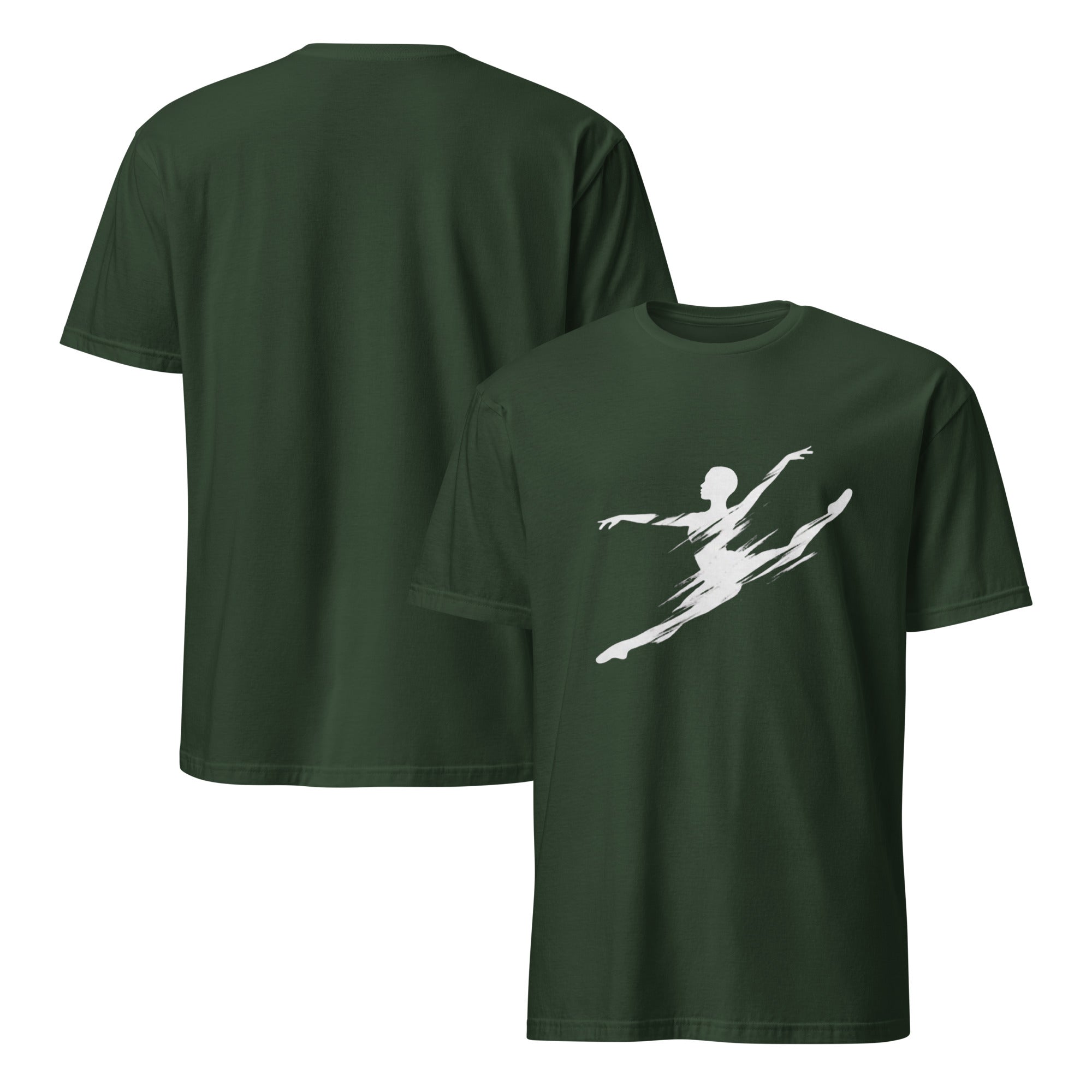 Dance Energy Shirt Waldgrün – Vorder- und Rückansicht
