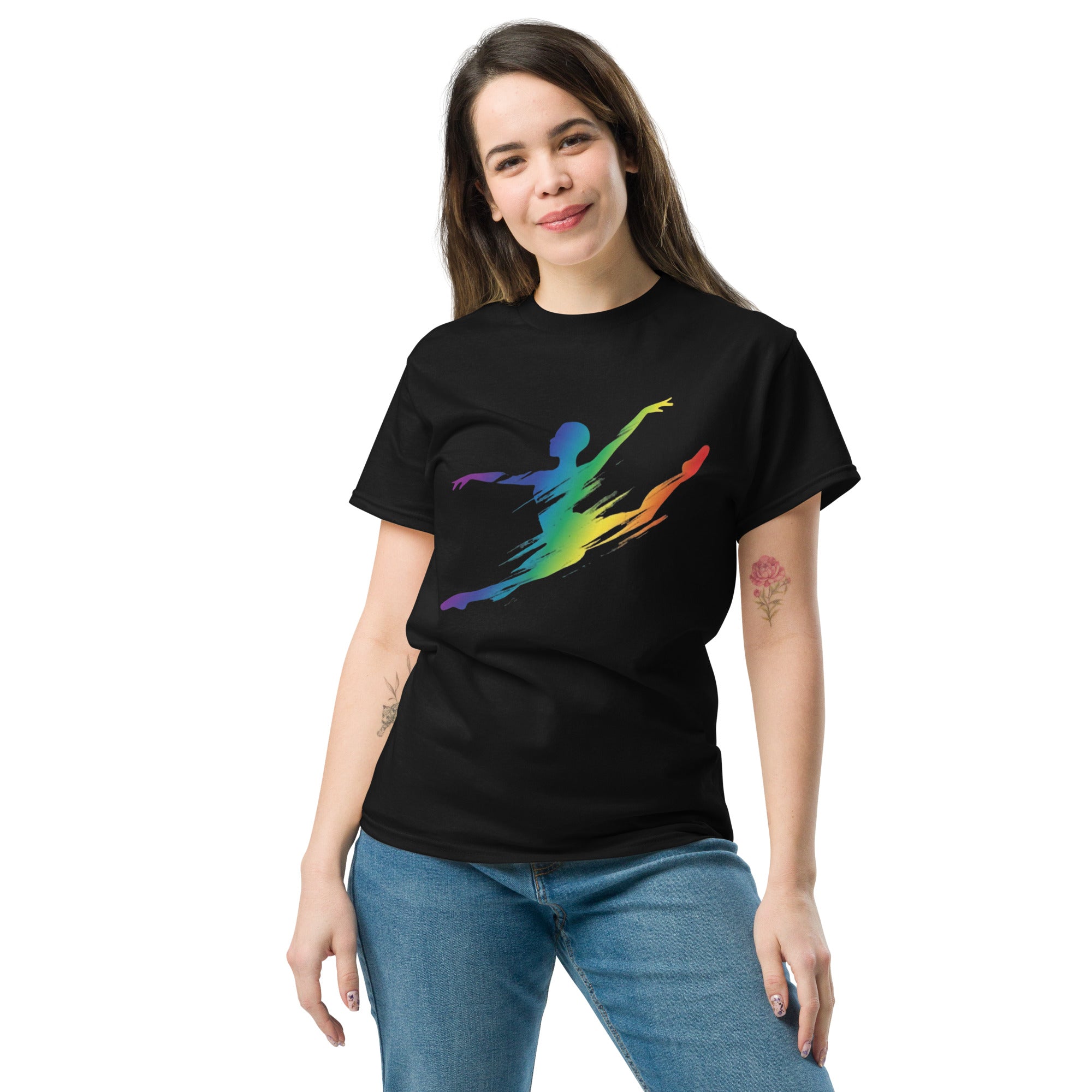 Dance Energy Shirt Rainbow Schwarz – Vorderansicht